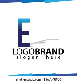 E Letter With Shadow Logo Template
