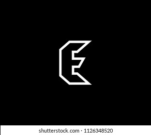 E Letter Shape Monogram Design Logo Stock Vector (Royalty Free ...