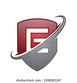 E Letter with Shield Logo