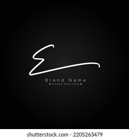 E Letter Signature Logo - E letter Initial Logo - Logo for Company Name Starts with Letter E