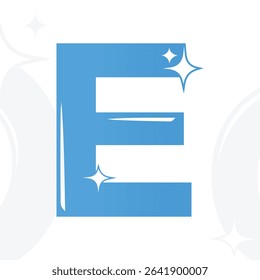 E Letter Sparkling Logo for Cleaning Company