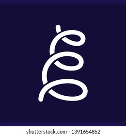 E Letter Spiral Logo Vector template