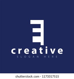 E letter in square logo icon vector template