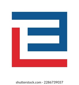 Plantilla de icono de logotipo cuadrado de letra E