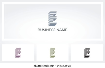 E Letter Stack Layer Logo