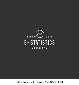 e letter stat stats logo hipster vintage retro vector icon