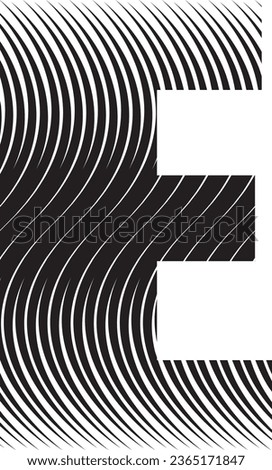 E letter stripes logo design element in black colour