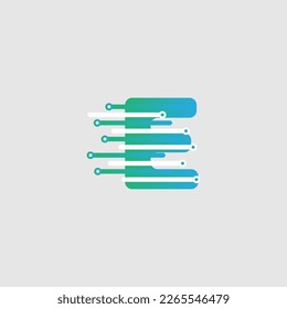 E letter Tech Logo design template for a tech company. Vector design