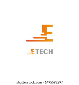 E Letter Technology Logo Template. Vector. Icon