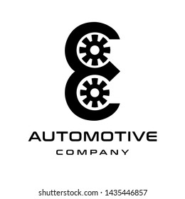 E Letter tire vector logo template. This font suitable for automotive business. 