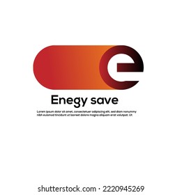 e letter type logo battery save design illustrator