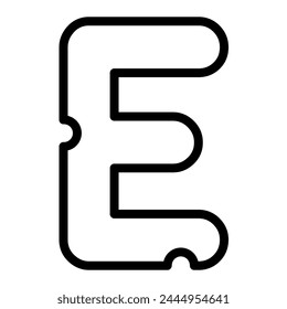 E letter typeface, vector Mice cheese uppercase font.