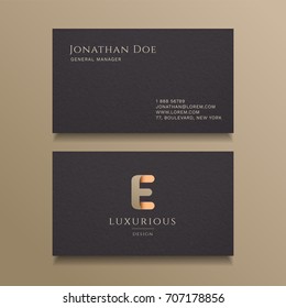 E Letter typography Alphabet logo luxury business card design template