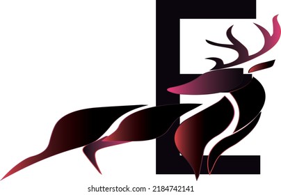 fondo de ciervo de diseño de letras e