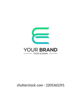 E Letter Vektor Linie Logo Design. Symbol für kreatives Logo.