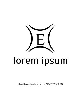 E letter vector logo template (sign, symbol, emblem, ornament)