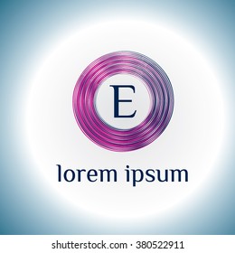 E letter vector logo template (sign, symbol, emblem, ornament)