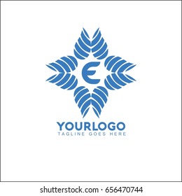 E Letter Water Wave symbol and icon Logo Template vector
