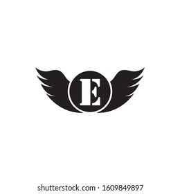 E Letter wing logo business template vector icon