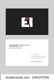 E I letters Joint logo icon with business card vector template.