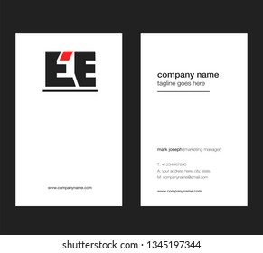 E E letters Joint logo icon with business card vector template.