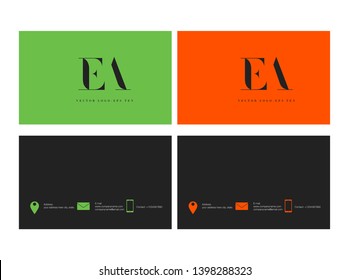 E A letters Joint logo icon vector for business card.