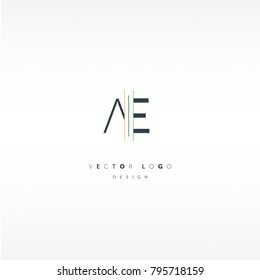A & E Letters joint logo icon vector element.