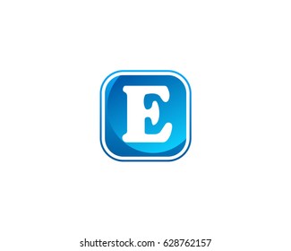 E letters logo design blue colors

