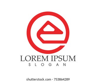 E letters logo and symbols template icons 