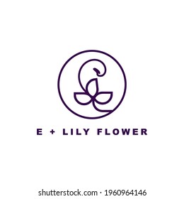 E + LILY FLOWER LOGO DESIGN
