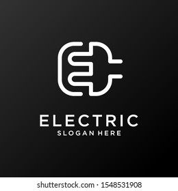 e line art electric logo