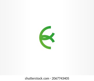 E and line concept logo icon design