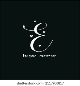 E little logo design, alphabet E logo template 