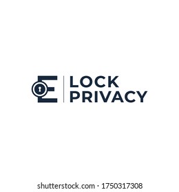 E lock privacy logo with trust speed internet