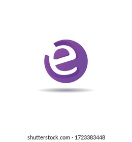 e Logo 3d Modern and Simple