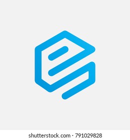 E logo abstract, letter S icon concept