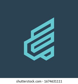 e logo abstract minimalist , simple and clear
