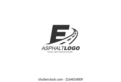 E Logo Asphalt For Identity. Construction Template Vector Illustration For Your Brand.