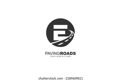 E logo asphalt for identity. construction template vector illustration for your brand.