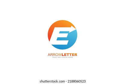 E logo business for branding company. Circle and arrow template vector illustration for your brand.
