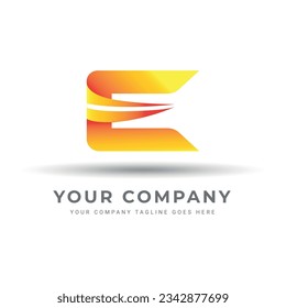 E LOGO FOR A BUSINESS OR COMPANY. E LETTER, ICON, SIGN AND ABSTRACT.