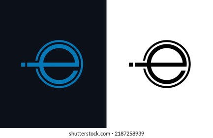 E Logo With Circular Circle For Technology Company Identity ,Vector Template Illustration