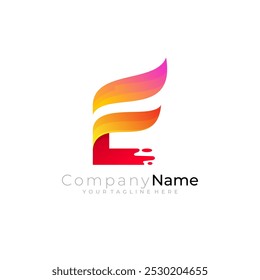 E-Logo mit farbiger Designvorlage, rote Farbe, Business-Logos