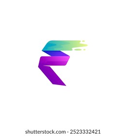 E logo colorful, letter E icon with 3d colorful design business, swoosh