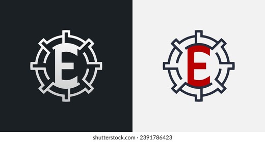 E Logo Design. Clean and Modern Letter E Logo in Round Shape