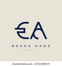 E and A logo design. EA abstract Letters Logo Monogram. This logo design is the process of creating a visual symbol that represents a brand, company, or individual.