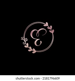 e logo design flower letter logo beauty