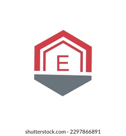 E Logo Design Home building, property. creative elegant Monogram. Premium Business home logo icon vectore.