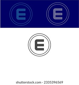 E logo design identity circle element icon vector template