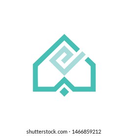 e logo design with islamic pattern